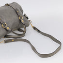 Miu Miu Vittero Hand Bag Leather 2way Gray Gold Auth 215811M-9