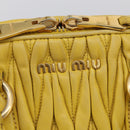 Miu Miu Matelasse Hand Bag Leather Yellow Gold Auth 215815-20
