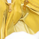 Miu Miu Matelasse Hand Bag Leather Yellow Gold Auth 215815-25