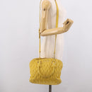 Miu Miu Matelasse Hand Bag Leather Yellow Gold Auth 215815-35