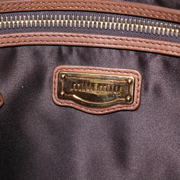 Miu Miu Hand Bag Leather Brown Gold Auth 215827V