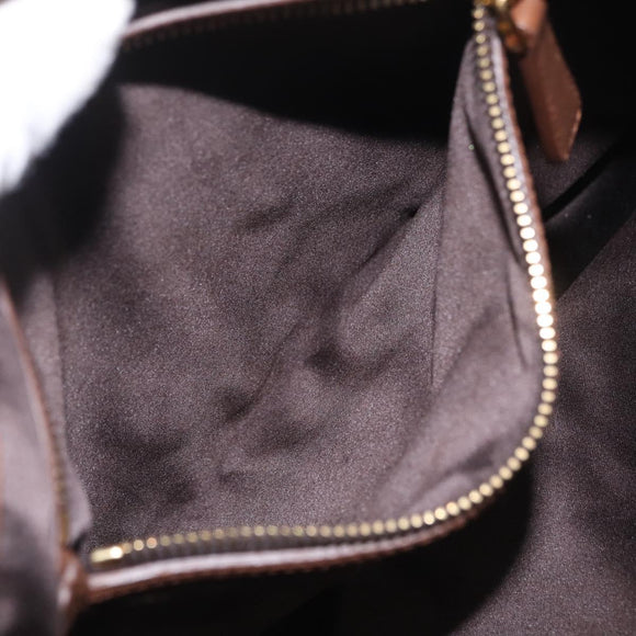 Miu Miu Hand Bag Leather Brown Gold Auth 215827V