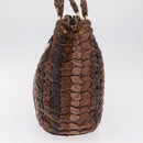 Miu Miu Hand Bag Leather Brown Gold Auth 215827V-4