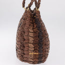 Miu Miu Hand Bag Leather Brown Gold Auth 215827V-5