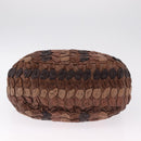 Miu Miu Hand Bag Leather Brown Gold Auth 215827V-9