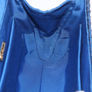 FENDI Macaroni Hand Bag Raffia Blue Gold Auth 215828A-22