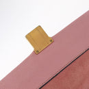 Miu Miu Madras Hand Bag Leather 2way Pink Gold Auth 215832A-22