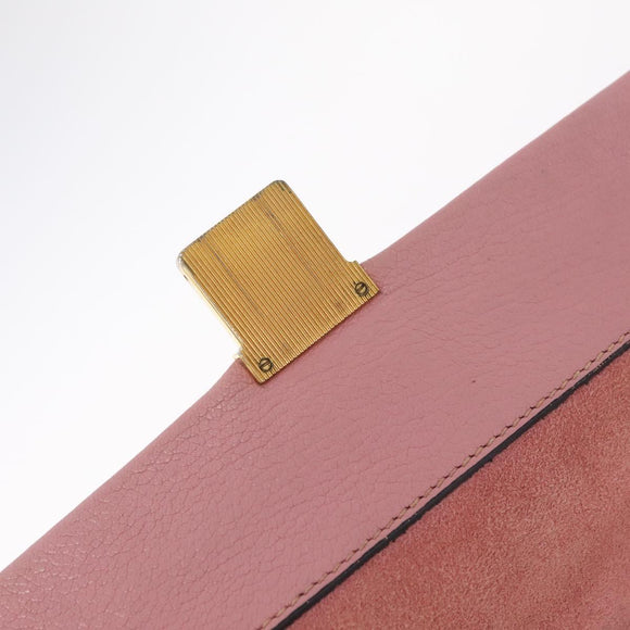 Miu Miu Madras Hand Bag Leather 2way Pink Gold Auth 215832A