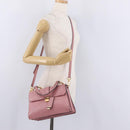 Miu Miu Madras Hand Bag Leather 2way Pink Gold Auth 215832A-36
