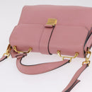 Miu Miu Madras Hand Bag Leather 2way Pink Gold Auth 215832A-6