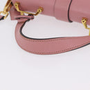 Miu Miu Madras Hand Bag Leather 2way Pink Gold Auth 215832A-7
