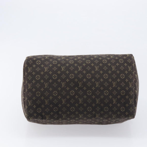 LOUIS VUITTON Monogram Mini Lin Speedy 30 Bag Brown Ebene M95224 LV Auth 215834V