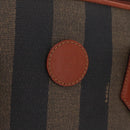 FENDI Pequin Canvas Tote Bag PVC Black Brown Auth 216136-17