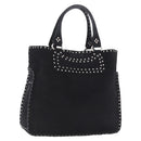 CELINE Boogie Bag Tote Bag Suede Black Silver Auth 216143A-1