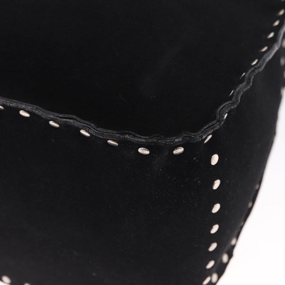 CELINE Boogie Bag Tote Bag Suede Black Silver Auth 216143A
