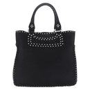 CELINE Boogie Bag Tote Bag Suede Black Silver Auth 216143A-2