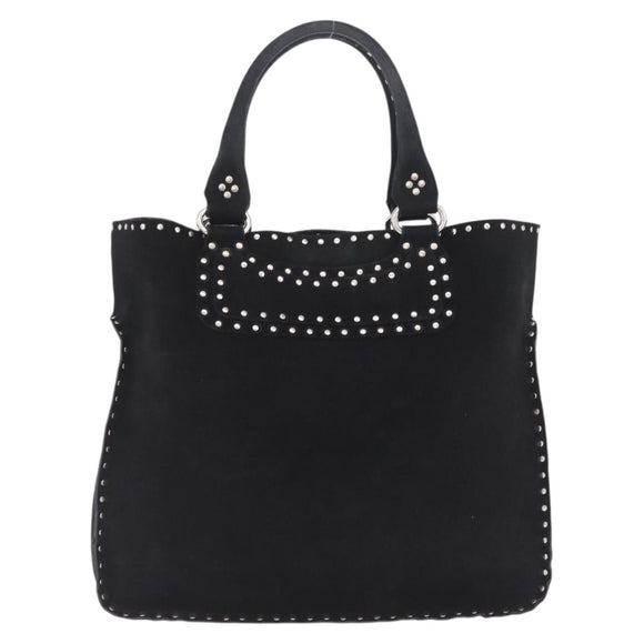 CELINE Boogie Bag Tote Bag Suede Black Silver Auth 216143A