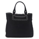 CELINE Boogie Bag Tote Bag Suede Black Silver Auth 216143A-3