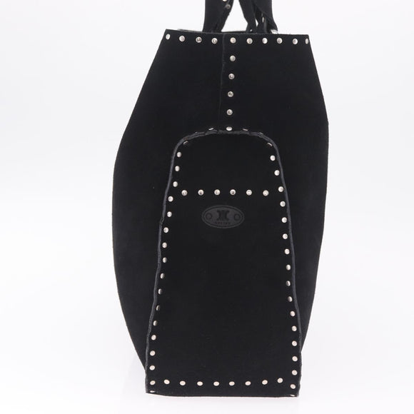 CELINE Boogie Bag Tote Bag Suede Black Silver Auth 216143A