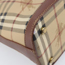 Burberrys Nova Check Hand Bag PVC Beige Gold Auth 216144-11