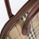 Burberrys Nova Check Hand Bag PVC Beige Gold Auth 216144-15