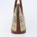 Burberrys Nova Check Hand Bag PVC Beige Gold Auth 216144-5
