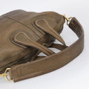 GIVENCHY Nightingale Hand Bag Leather 2way Brown Gold Auth 216153-9