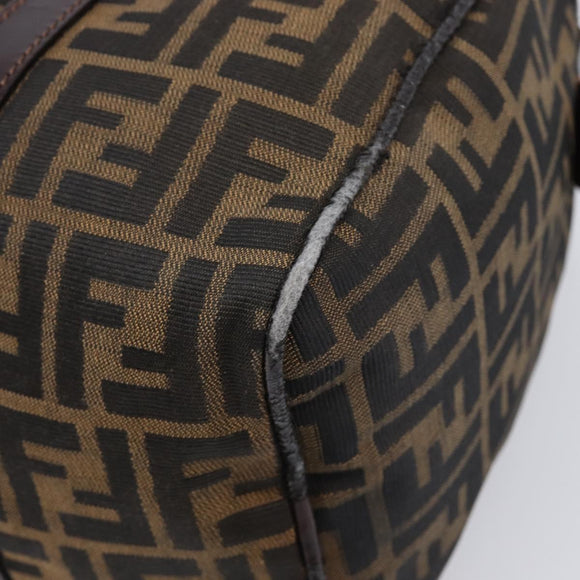 FENDI Zucca Canvas Hand Bag Brown Black Auth 216161