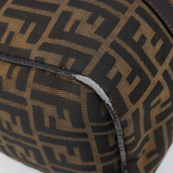 FENDI Zucca Canvas Hand Bag Brown Black Auth 216161