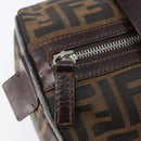 FENDI Zucca Canvas Hand Bag Brown Black Auth 216161-17