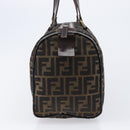FENDI Zucca Canvas Hand Bag Brown Black Auth 216161-5
