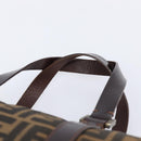 FENDI Zucca Canvas Hand Bag Brown Black Auth 216161-8