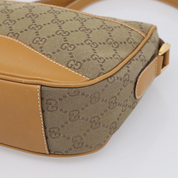 GUCCI GG Supreme Shoulder Bag Beige Gold Auth 216162