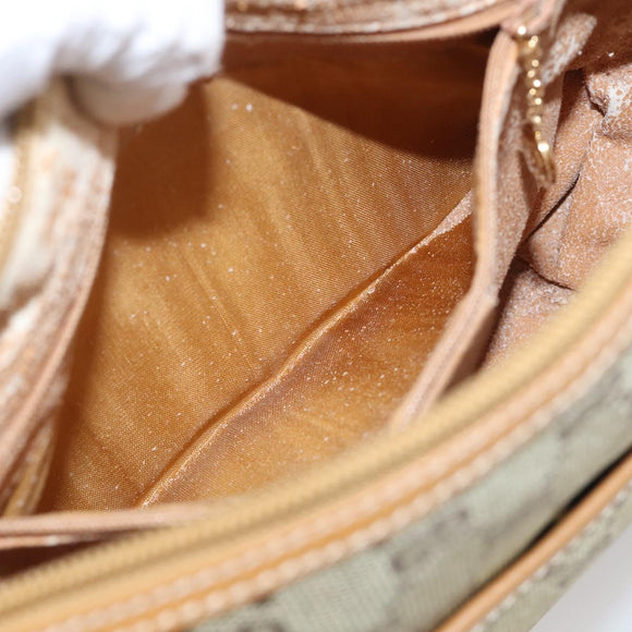 GUCCI GG Supreme Shoulder Bag Beige Gold Auth 216162