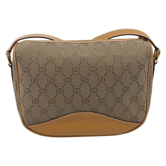 GUCCI GG Supreme Shoulder Bag Beige Gold Auth 216162