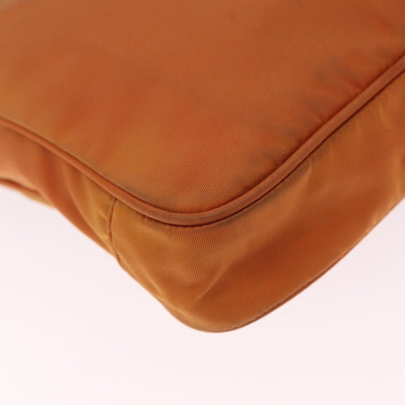 PRADA Shoulder Bag Nylon Orange Gold Auth 216164