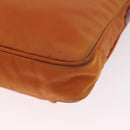 PRADA Shoulder Bag Nylon Orange Gold Auth 216164-14