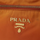 PRADA Shoulder Bag Nylon Orange Gold Auth 216164-15