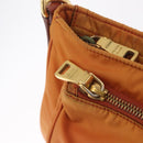 PRADA Shoulder Bag Nylon Orange Gold Auth 216164-16
