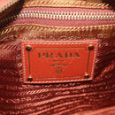 PRADA Shoulder Bag Nylon Orange Gold Auth 216164-18