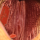 PRADA Shoulder Bag Nylon Orange Gold Auth 216164-19