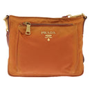 PRADA Shoulder Bag Nylon Orange Gold Auth 216164-2