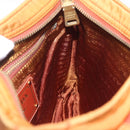 PRADA Shoulder Bag Nylon Orange Gold Auth 216164-20