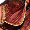 PRADA Shoulder Bag Nylon Orange Gold Auth 216164-23