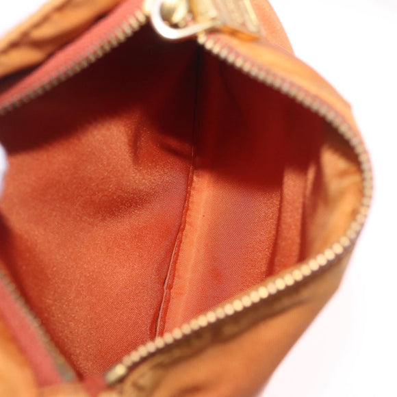 PRADA Shoulder Bag Nylon Orange Gold Auth 216164