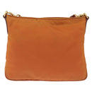PRADA Shoulder Bag Nylon Orange Gold Auth 216164-3
