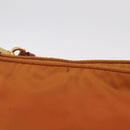 PRADA Shoulder Bag Nylon Orange Gold Auth 216164-4
