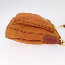 PRADA Shoulder Bag Nylon Orange Gold Auth 216164-5