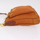 PRADA Shoulder Bag Nylon Orange Gold Auth 216164-6