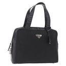 PRADA Hand Bag Nylon Black Silver Auth 216172-1